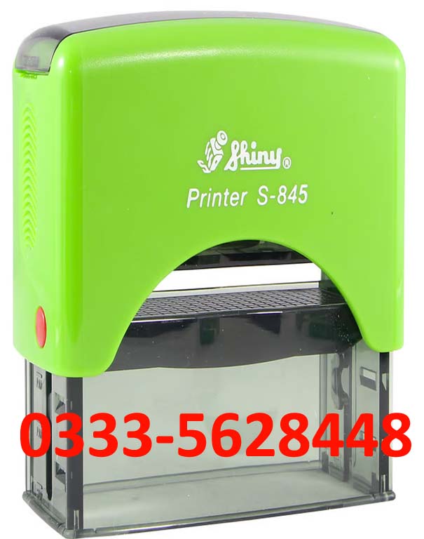 S-845 Self-Inking Rectangular green tshirt color with cap