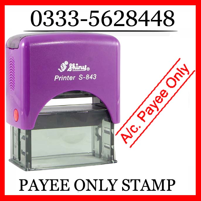 Payee Only Rubber Stamp for bank cheque security and account protection